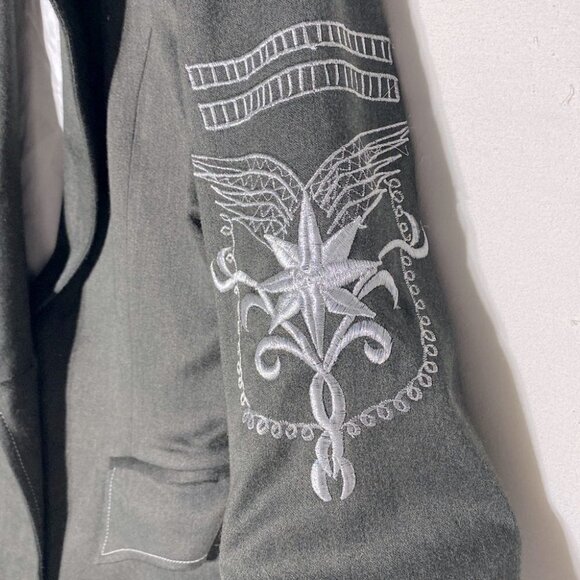 ADINA Grey Green Embroidered Blazer M - Picture 8 of 14